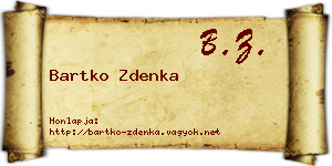 Bartko Zdenka névjegykártya